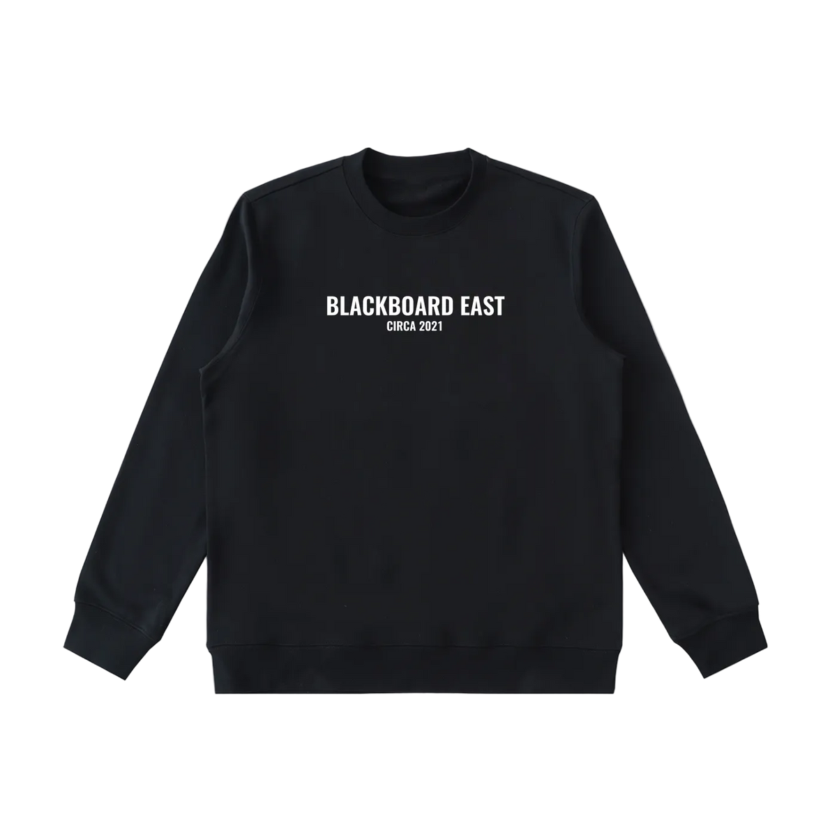 Circa 21': Black oversized heavyweight sweatshirt by Blackboard East, front view