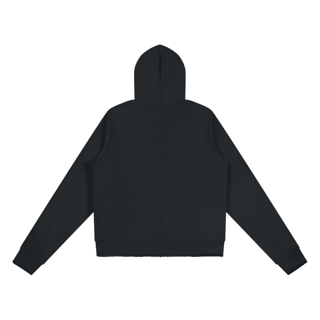 Black Known Few Full Zip Edge Hoodie | 001 Collection, Back View