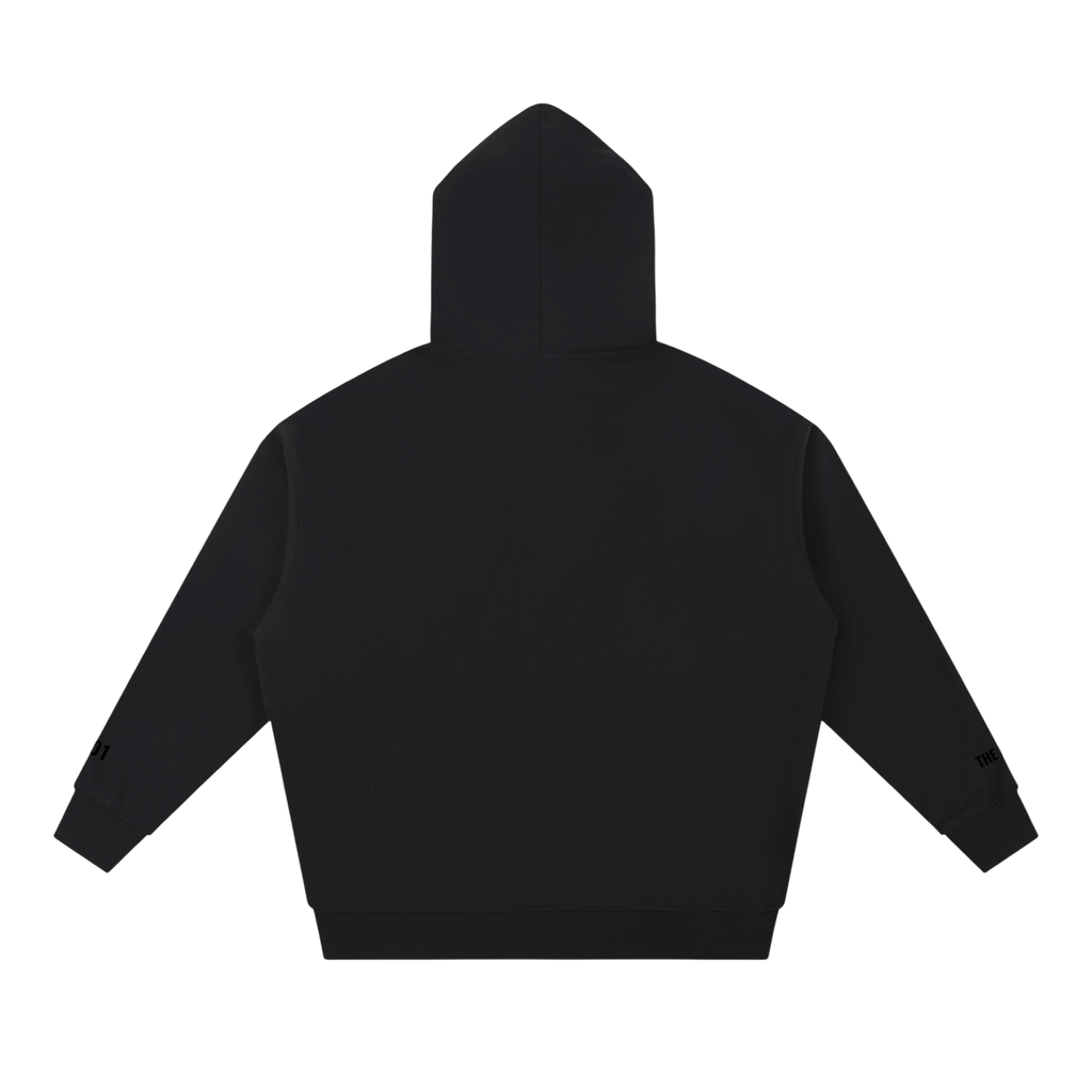Black Known Few Heavyweight Streetwear Hoodie | 001 Collection, Back View