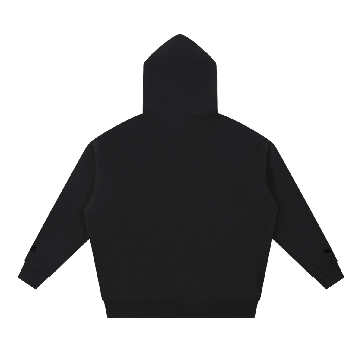 Black Known Few Heavyweight Streetwear Hoodie | 001 Collection, Back View