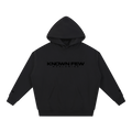 Black Known Few Heavyweight Streetwear Hoodie | 001 Collection, Front View