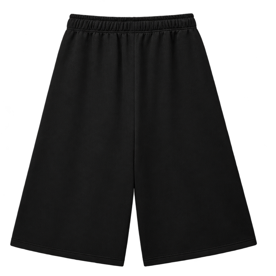 Black Known Few Three Quart Short Sweatpants | 001 Collection, Back View