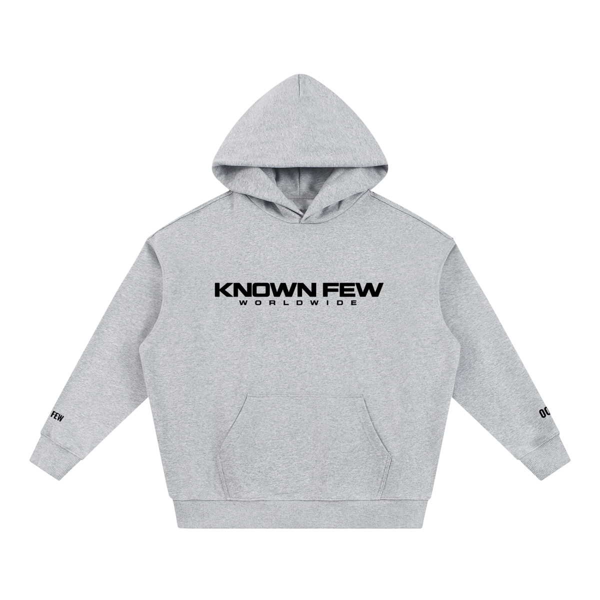 Flower Gray Known Few Heavyweight Streetwear Hoodie | 001 Collection, Front View