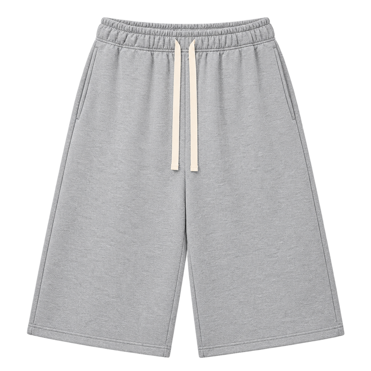 Flower Gray Known Few Three Quart Short Sweatpants | 001 Collection, Front View