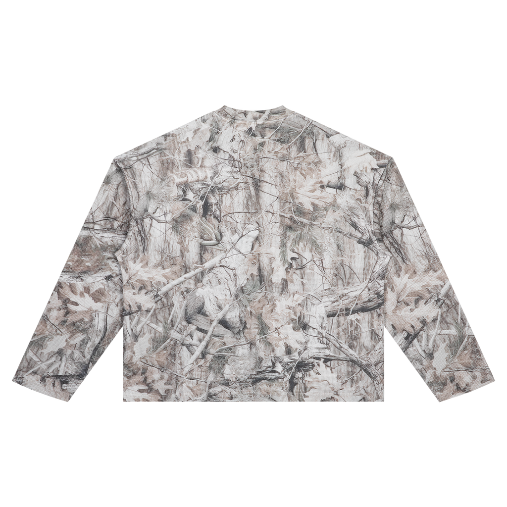 Known Few Camo Waffle Knit Long Sleeve | 001 Collection, Back View