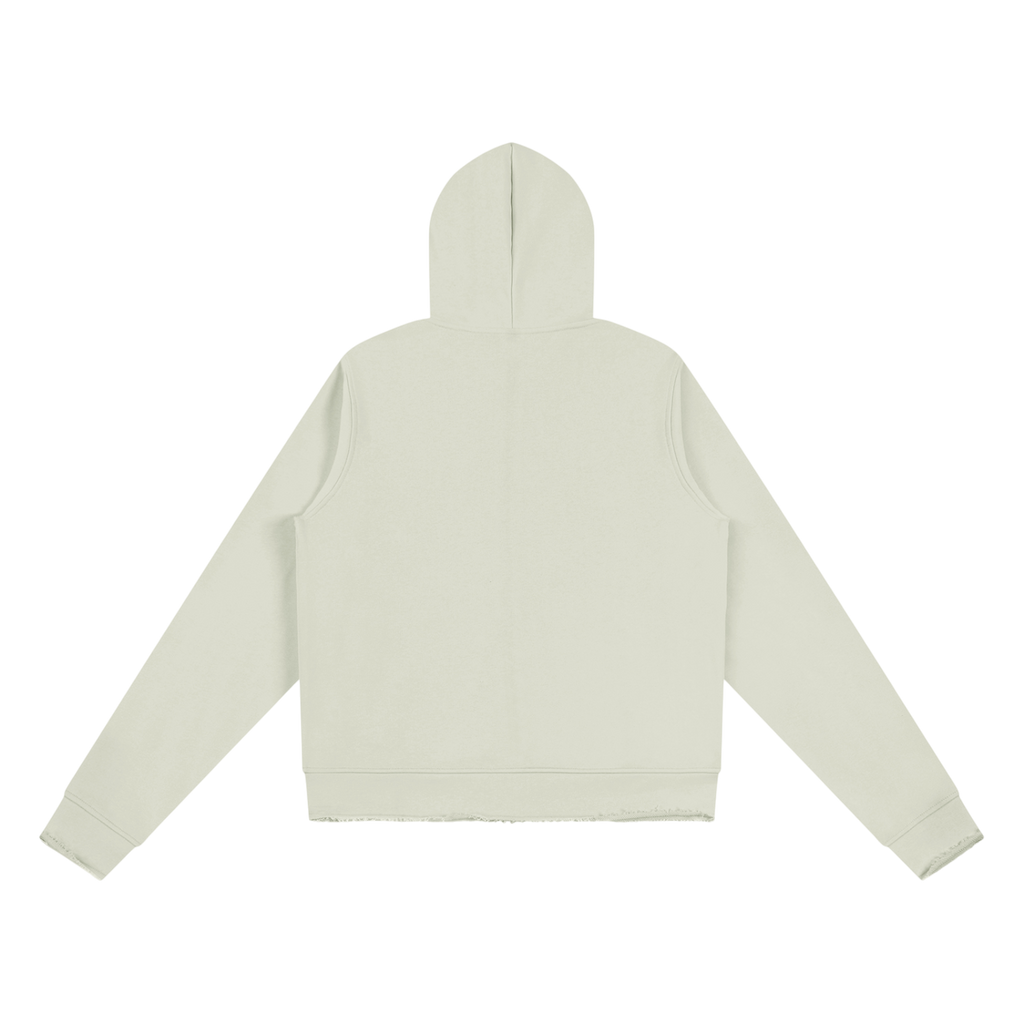 Light Gray Known Few Full Zip Edge Hoodie | 001 Collection, Back View