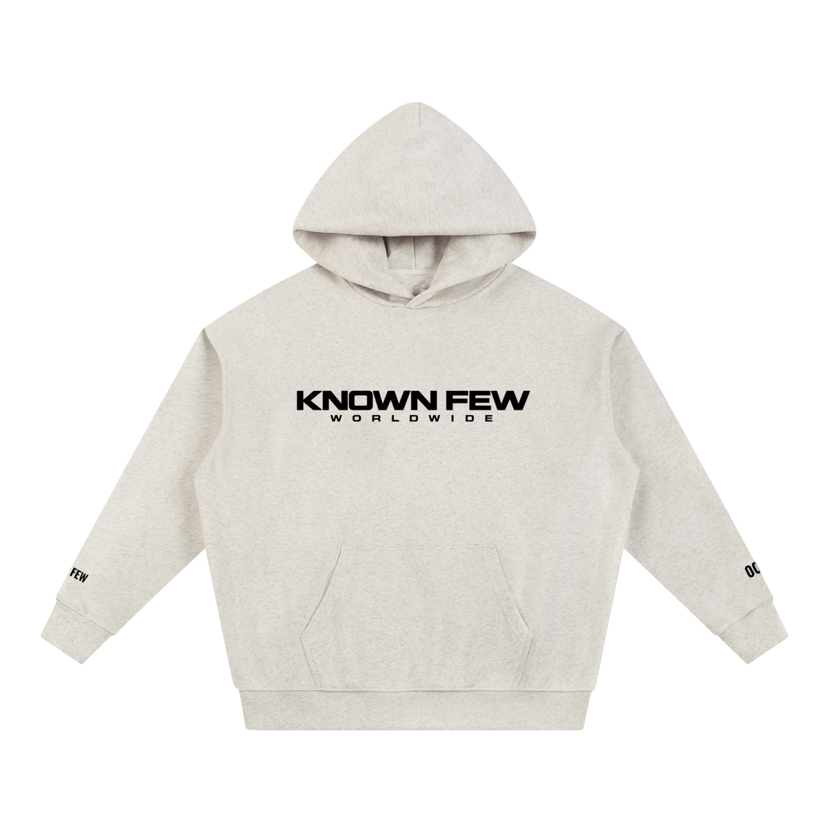 Oat Gray Known Few Heavyweight Streetwear Hoodie | 001 Collection, Front View
