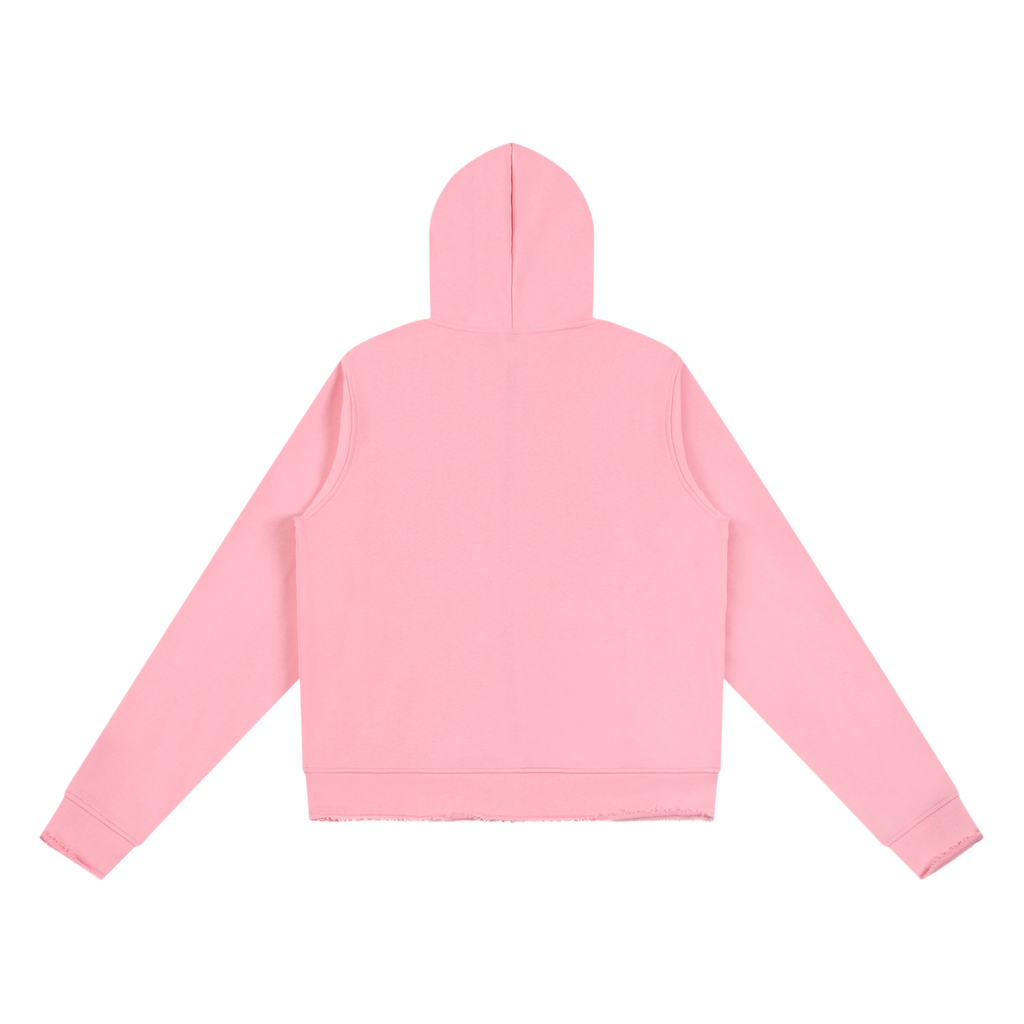 Pink Known Few Full Zip Edge Hoodie | 001 Collection, Back View